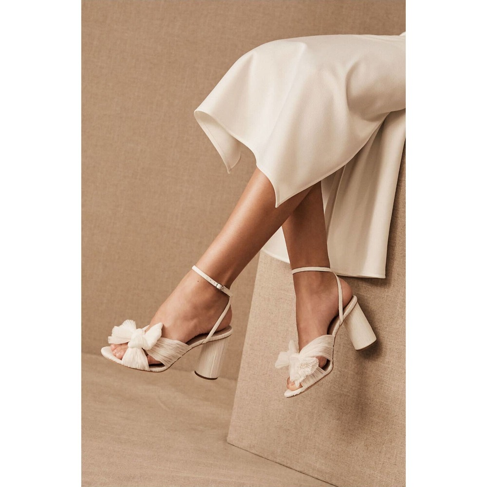 Loeffler Randall Camellia Pearl Penny Knot Sandals Womens 9 Ivory